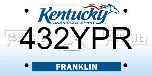 432YPR Kentucky License Plate