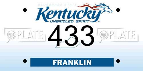 433 Kentucky License Plate