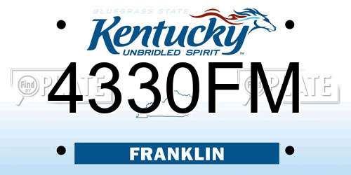 4330FM Kentucky License Plate