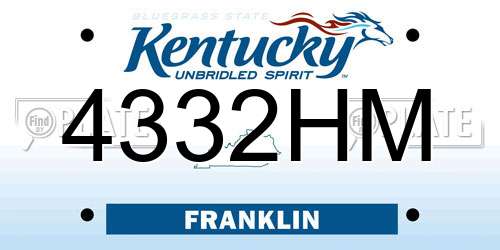 4332HM Kentucky License Plate