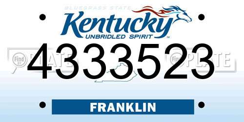4333523 Kentucky License Plate