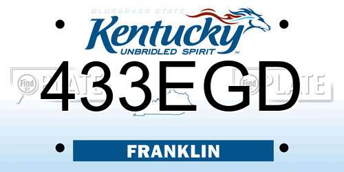 433EGD Kentucky License Plate