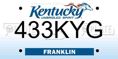 433KYG Kentucky License Plate