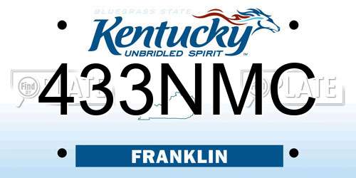 433NMC Kentucky License Plate