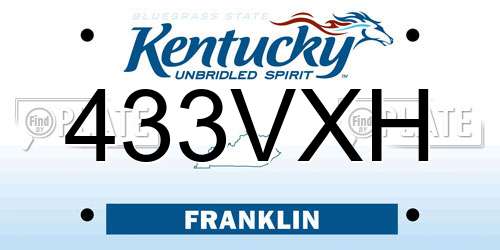 433VXH Kentucky License Plate