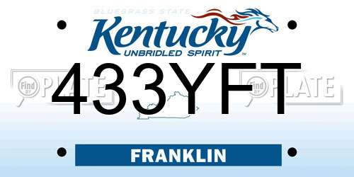 433YFT Kentucky License Plate