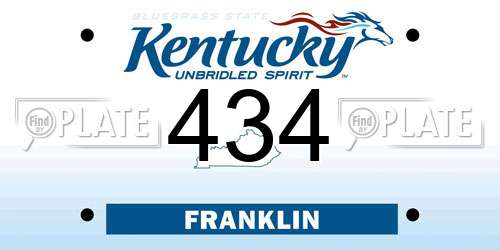 434 Kentucky License Plate