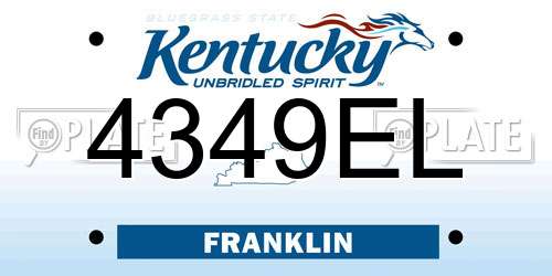 4349EL Kentucky License Plate