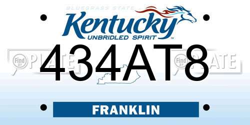 434AT8 Kentucky License Plate