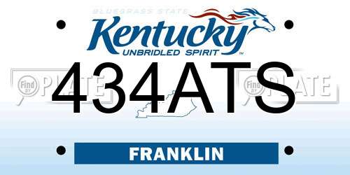 434ATS Kentucky License Plate