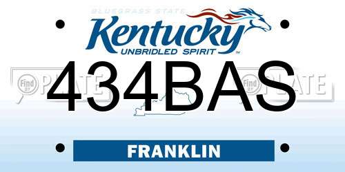 434BAS Kentucky License Plate