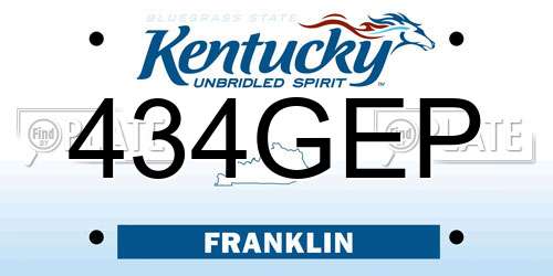434GEP Kentucky License Plate
