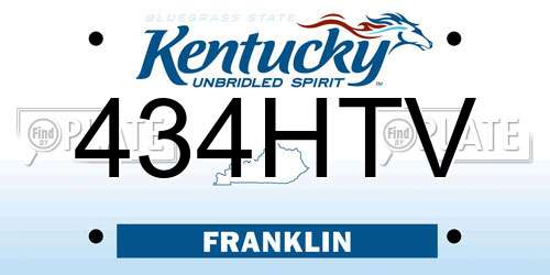 434HTV Kentucky License Plate
