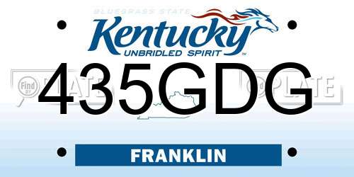 435GDG Kentucky License Plate