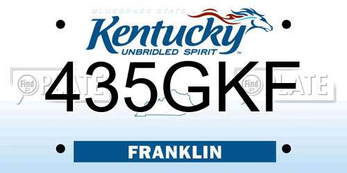 435GKF Kentucky License Plate