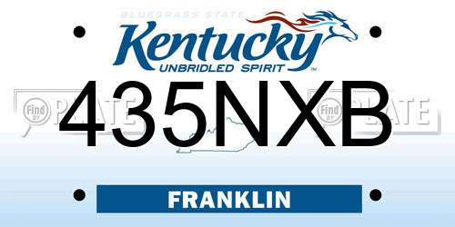 435NXB Kentucky License Plate