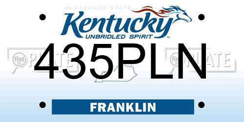 435PLN Kentucky License Plate