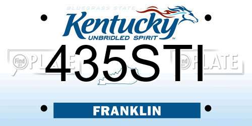 435STI Kentucky License Plate