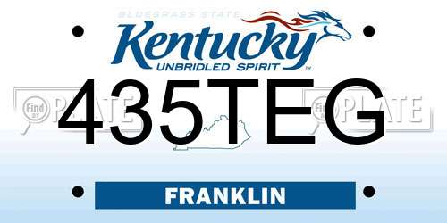 435TEG Kentucky License Plate