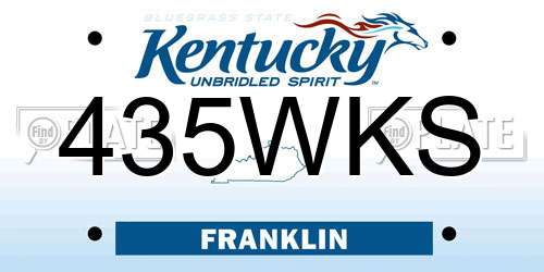 435WKS Kentucky License Plate