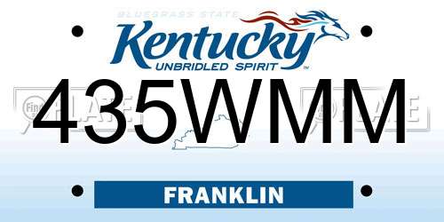 435WMM Kentucky License Plate