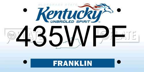 435WPF Kentucky License Plate