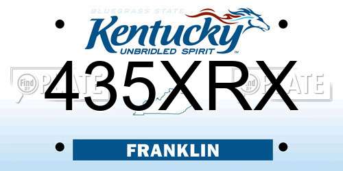 435XRX Kentucky License Plate