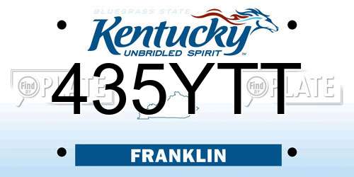 435YTT Kentucky License Plate