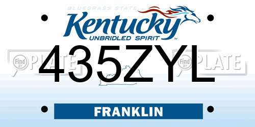 435ZYL Kentucky License Plate