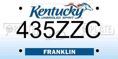 435ZZC Kentucky License Plate