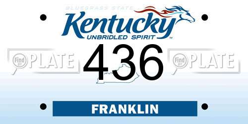 436 Kentucky License Plate