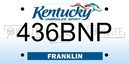 436BNP Kentucky License Plate