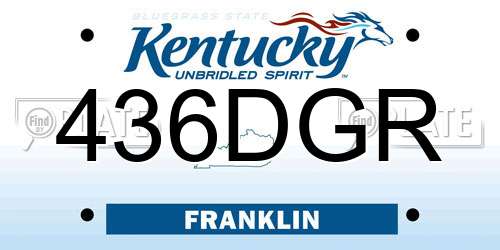 436DGR Kentucky License Plate