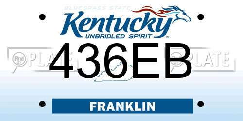 436EB Kentucky License Plate