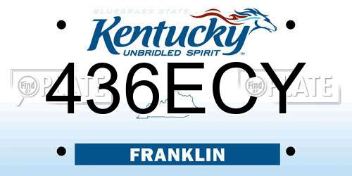 436ECY Kentucky License Plate
