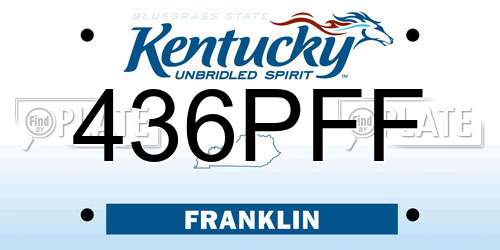 436PFF Kentucky License Plate