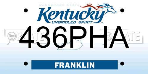 436PHA Kentucky License Plate