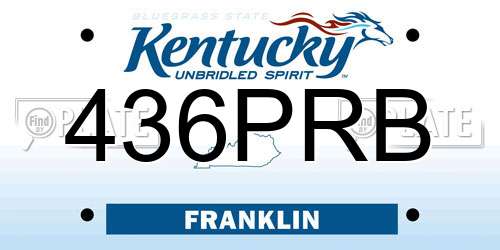 436PRB Kentucky License Plate
