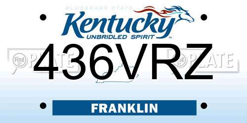 436VRZ Kentucky License Plate