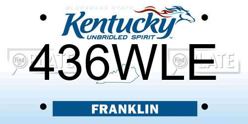 436WLE Kentucky License Plate