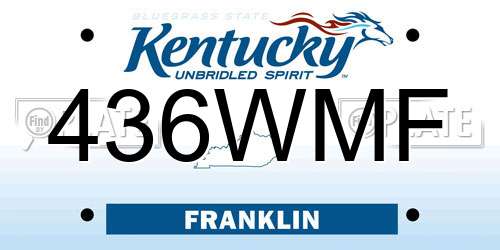 436WMF Kentucky License Plate