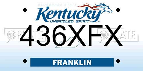 436XFX Kentucky License Plate