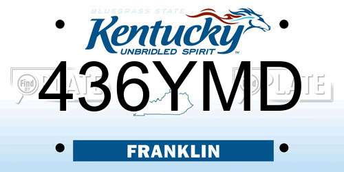 436YMD Kentucky License Plate