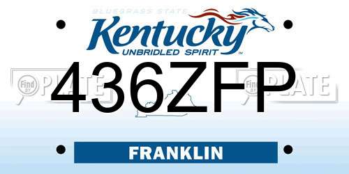 436ZFP Kentucky License Plate