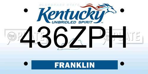 436ZPH Kentucky License Plate