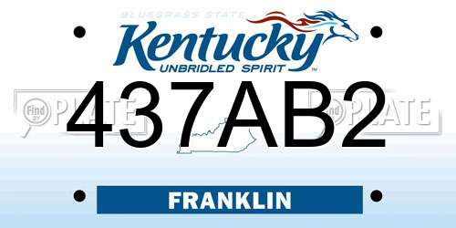 437AB2 Kentucky License Plate