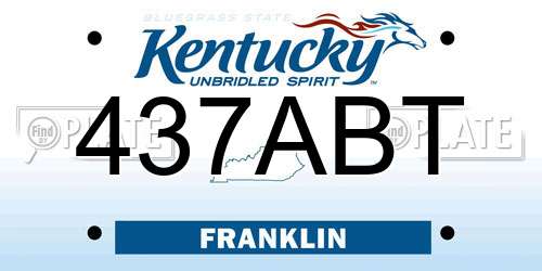 437ABT Kentucky License Plate