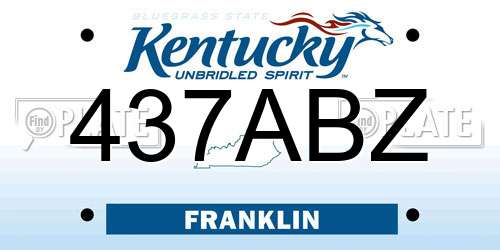 437ABZ Kentucky License Plate