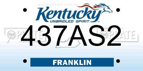 437AS2 Kentucky License Plate