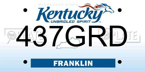 437GRD Kentucky License Plate